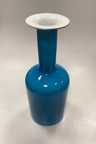 Holmegaard Art Glass Turquoise Vase by Otto Brauer