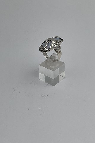 Georg Jensen Sterling Silver Ring No. 18 w Chalcedony stone.
