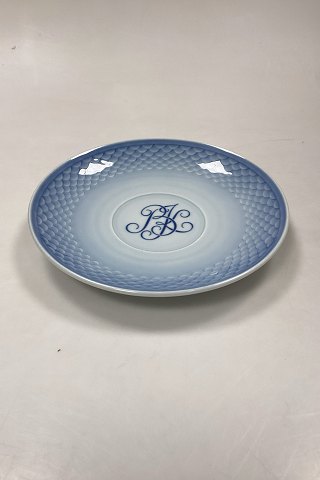 Bing and Grondahl Blue Tone Hotel with Logo Large Saucer - CHIPPED