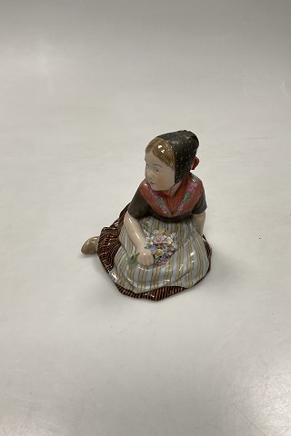 Royal Copenhagen Overglaze Figurine of Farø (Faroe Island) Flower Girl No. 12416