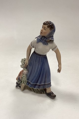 Dahl Jensen Figurine Garden Girl with Vegetables No. 1301