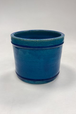 Kaehler Ceramics Stoneware Flower Pot with Turquoise Glaze