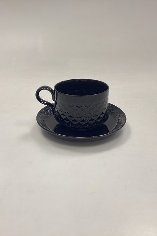 Bing and Grondahl/Kronjyden Stonware Black Cordial Coffee Cup and Saucer No. 305