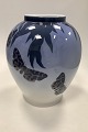 Royal Copenhagen Art Nouveau Unika Vase by Carl Mortensen with a butterflies 
from 1898 no 6833